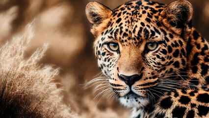 Obraz premium Trendy leopard print in soft neutral tones, perfect for fashion and textile design