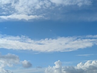 Beautiful Large White Clouds in a Calm Blue Sky