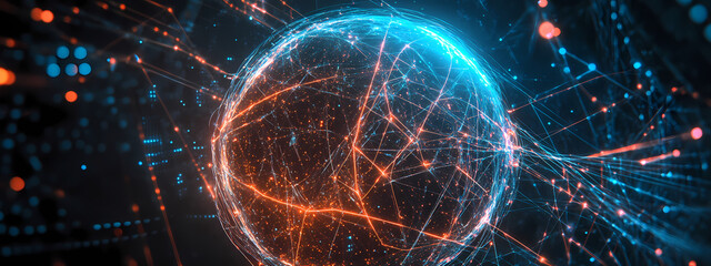 Cybernetic Planet Surrounded by Digital Currents