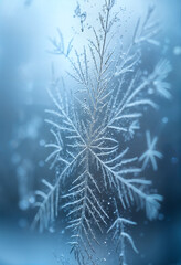 Frost patterns on a windowpane