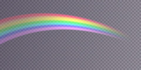 A delicate, curved rainbow with a smooth pastel gradient on a transparent backdrop. The soft glow effect gives a mystical, airy touch, ideal for overlays, digital projects, and light, dreamy visuals.