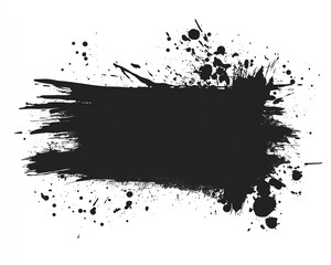 Fototapeta premium Ink brush strokes, grunge paint frame, torn paper effect, watercolor splash, dirty texture, black silhouette, vector design element, abstract frame, banner clip art
