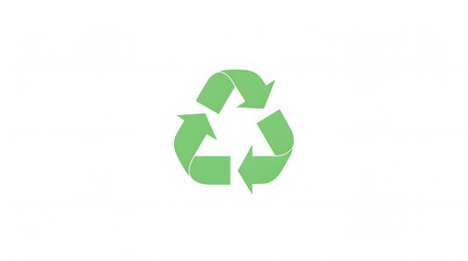 Green recycling symbol on a clean white background, isolated for eco-friendly designs