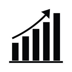 Innovative bar graph silhouette with steadily rising trends clearly demonstrating robust corporate performance