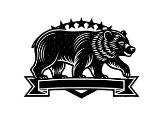 Vintage logo style bear 