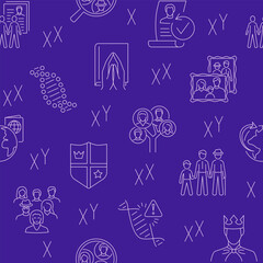 Ancestral roots and genealogy seamless pattern