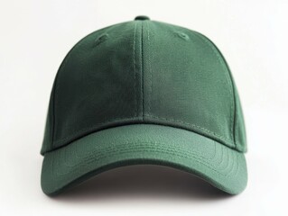 Green Baseball Hat. The Green Cap in Blank Canvas Style for Front View