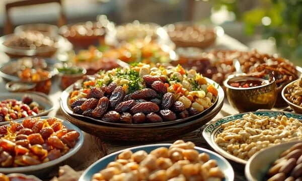 Iftar dishes include sweet foods