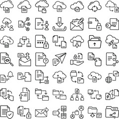 Cloud Storage, File Sharing, Document Management, Data Transfer Icons