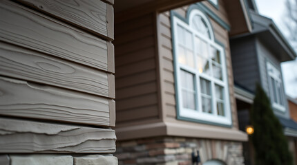 Modern House Exterior: Wood Siding, Stone Accents, and Architectural Details