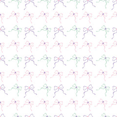 Cute kawaii pastel ribbon pattern background