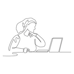 continuous line art of businesswoman