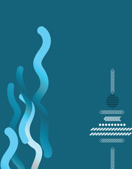 Obraz premium Minimal geometric Trendy blue gradient shapes vector background. Abstract gradient geometric shape background with dynamic geometric shapes