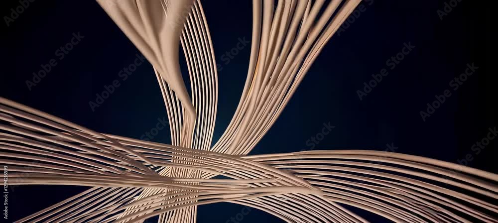 Poster elegant flow of interwoven abstract curves and lines in dynamic motion