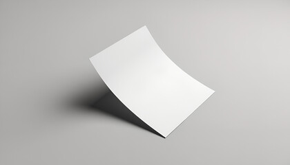 Minimalist Curved White Paper on Gray Surface Modern Design Template with Copy Space