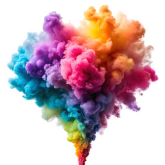 Fototapeta premium Holi smoke bomb isolated on transparent background 