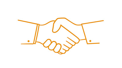 Obraz premium A handshake between two people with a yellow background