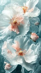 Beautiful arrangement of colorful flowers floating gracefully in water creating a serene and tranquil scene of nature