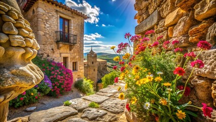 Fototapeta premium Morella, Spain: Historic Hilltop City Macro Photography - Castellon Province, Valencian Community