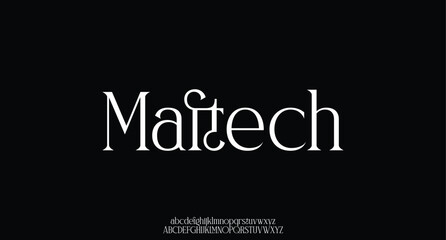 Maitech, premium luxury elegant alphabet letters and numbers. Vintage wedding typography classic serif font decorative vintage retro. creative vector illustration