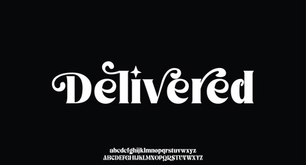 Delivered, premium luxury elegant alphabet letters and numbers. Vintage wedding typography classic serif font decorative vintage retro. creative vector illustration
