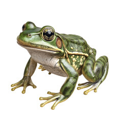 Obraz premium 3D vector icon of American bullfrog isolated on transparency background