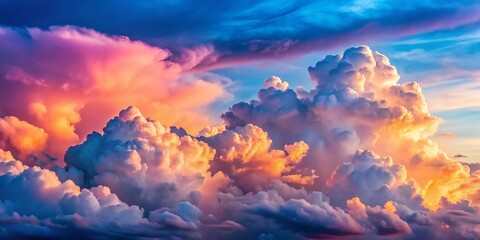 Dreamy Pink & Blue Sky with Fluffy White Clouds - Candid Nature Photography