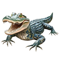 Obraz premium 3D vector icon of Caiman isolated on transparency background