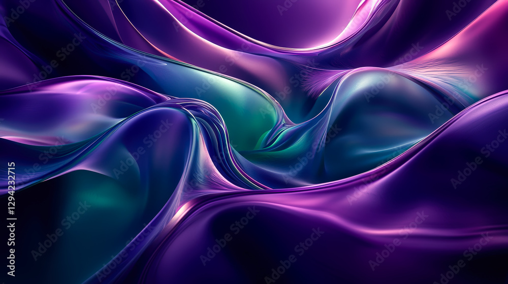 Leinwandbilder vibrant abstract patterns in purple and green shades creating a mesmerizing flow