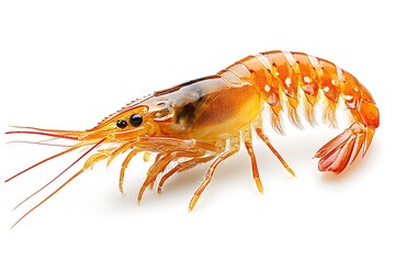 Fresh Shrimp Isolated on White Background
