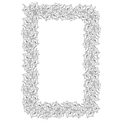 Hand Drawn Rectangular Flower Frame