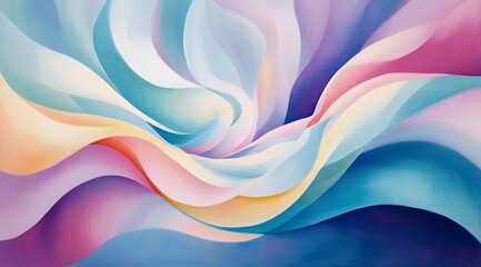 An abstract oil painting of swirling colors and shapes, showcasing artistic creativity and modern design