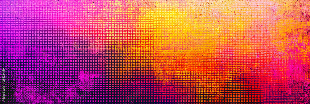Poster An abstract display filled with dynamic colors of purple, orange, and yellow intertwines to create a textured background, evoking a sense of energy and creativity