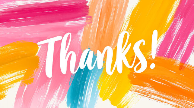 Colorful abstract background with a bold thanks message expressing gratitude and appreciation