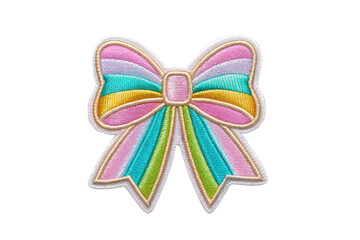 Colorful Satin Bow Patch for Embroidery Projects and Fashion Accessories