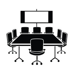 Modern conference room table silhouette effectively showcases innovative presentation setup excellence