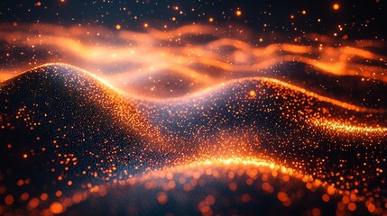 Verified data streams forming a glowing abstract shape, secure network representation