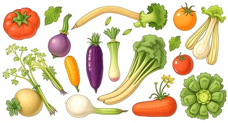 set of vegetables