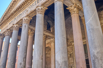 Pantheon Exterior with Columns and Pediment