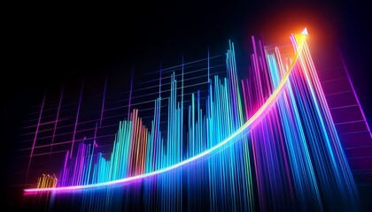 Fototapeta premium Illuminate your insights with glowing graph designs. 