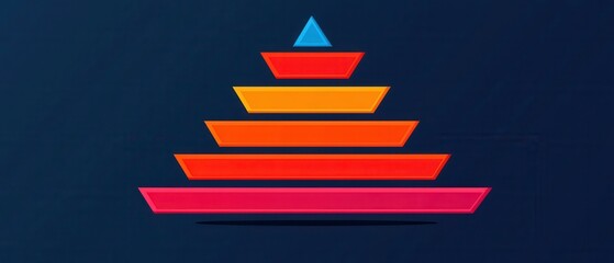 Goal Setting Infographics concept. Geometric Pyramid Infographic for Business Goal Setting and Development