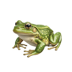 Obraz premium 3D vector icon of American bullfrog isolated on transparency background