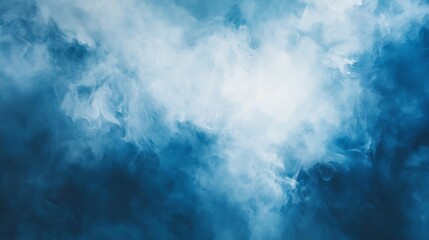 Wisps of blue mist dance softly in a tranquil space, enveloping the surroundings in a calming embrace. The blend of colors evokes a sense of mystery and peace