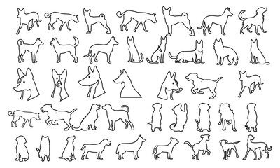 Dog  outline Dog Picture Outline Vector Bundle 