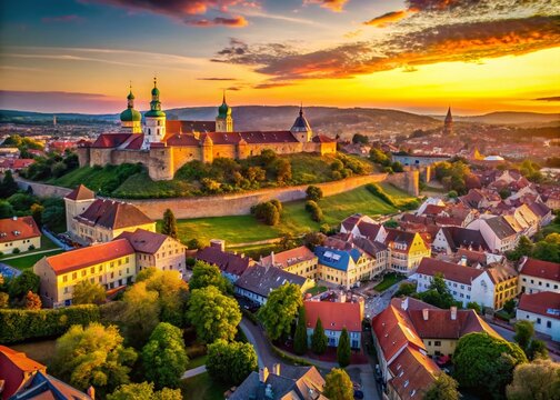 Eger Panorama: Stunning Aerial Drone View of Historic Hungarian City