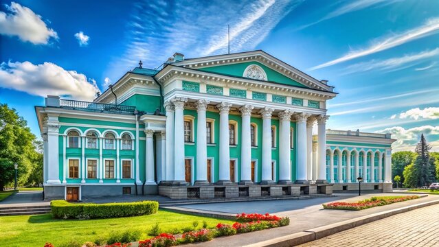 Old Soviet-Era Pushkin Theater in Kursk, Russia - Summer Day