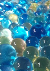 Beautiful blue crystal ball transparent