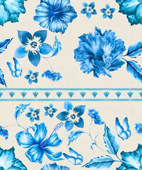 blue floral background