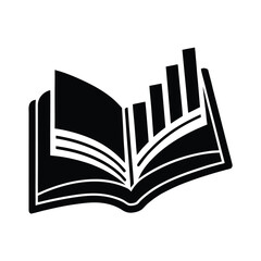 Detailed open book silhouette featuring financial charts for comprehensive business analysis