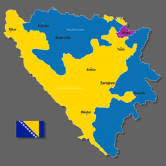 Vector map of Bosnia and Herzegovina